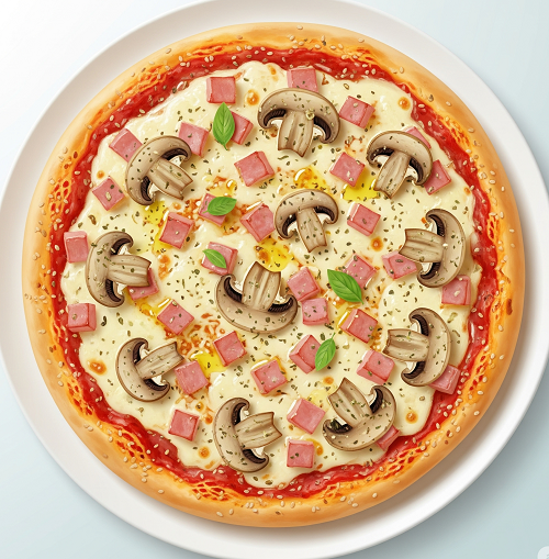 Chicken, Ham & Mushroom Pizza 