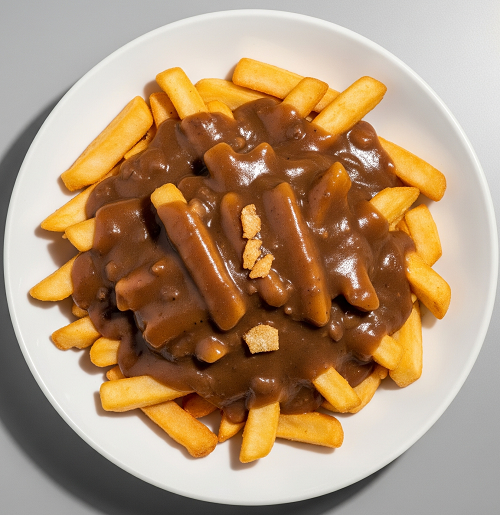 Chips, Mozzarella Cheese & Curry Sauce 